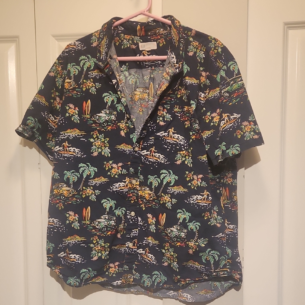 Navy Hawaiian Shirt